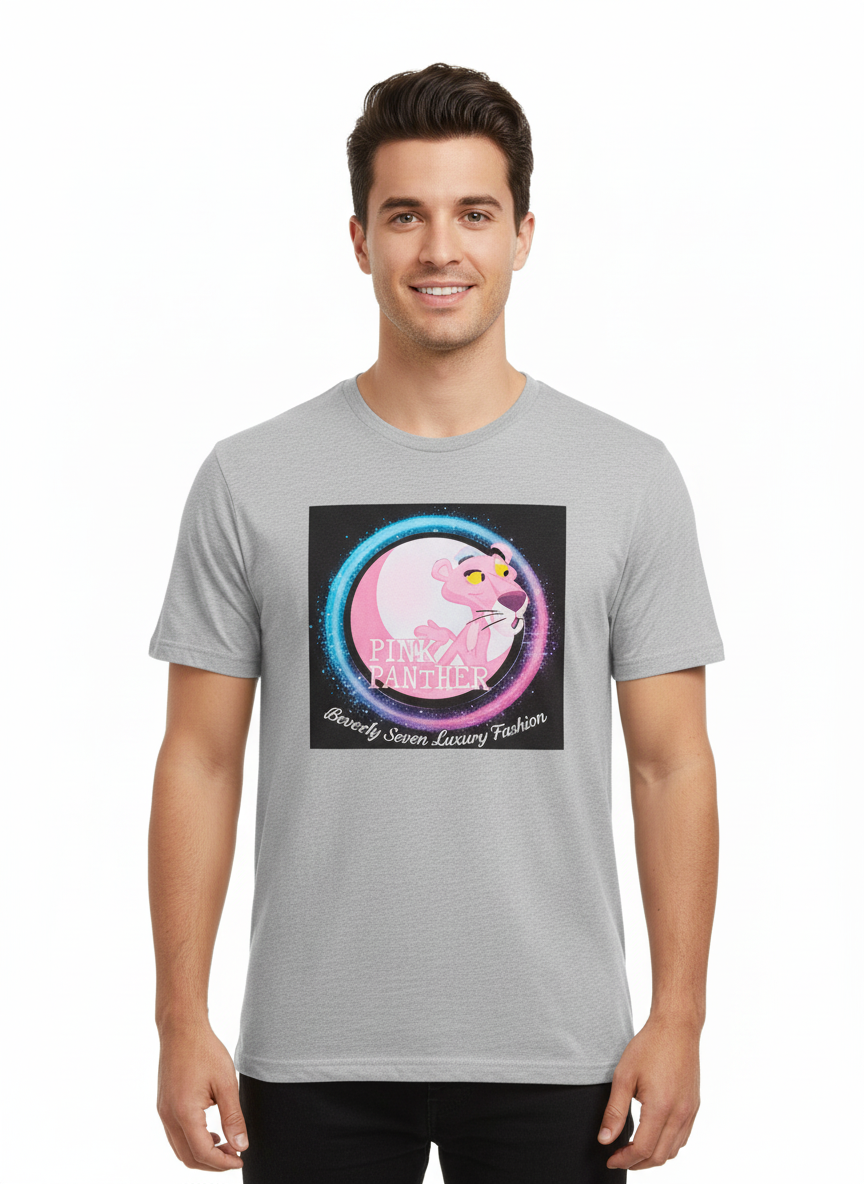 Pink Diamond Grey Printed Logo Tee Shirt