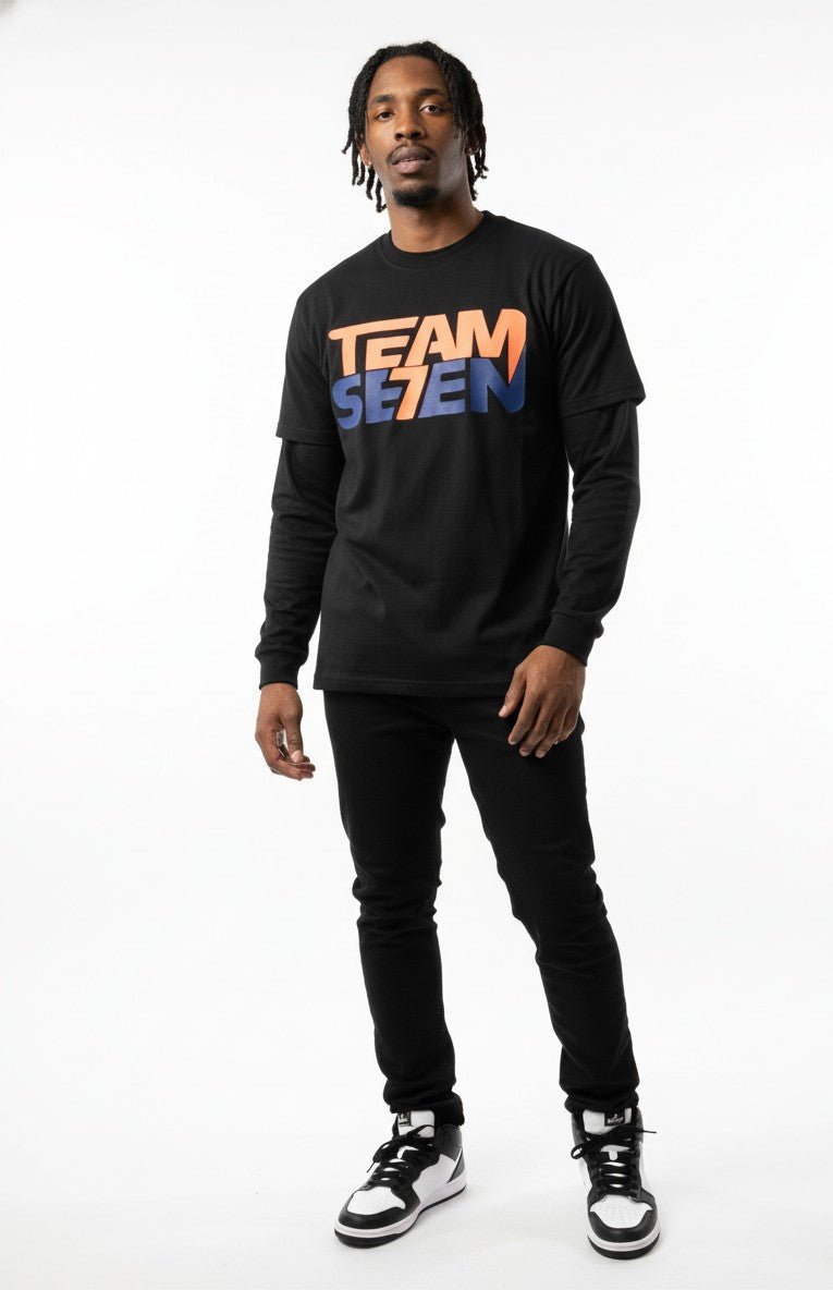 Team Se7en Fashion Black Logo Tee Shirt