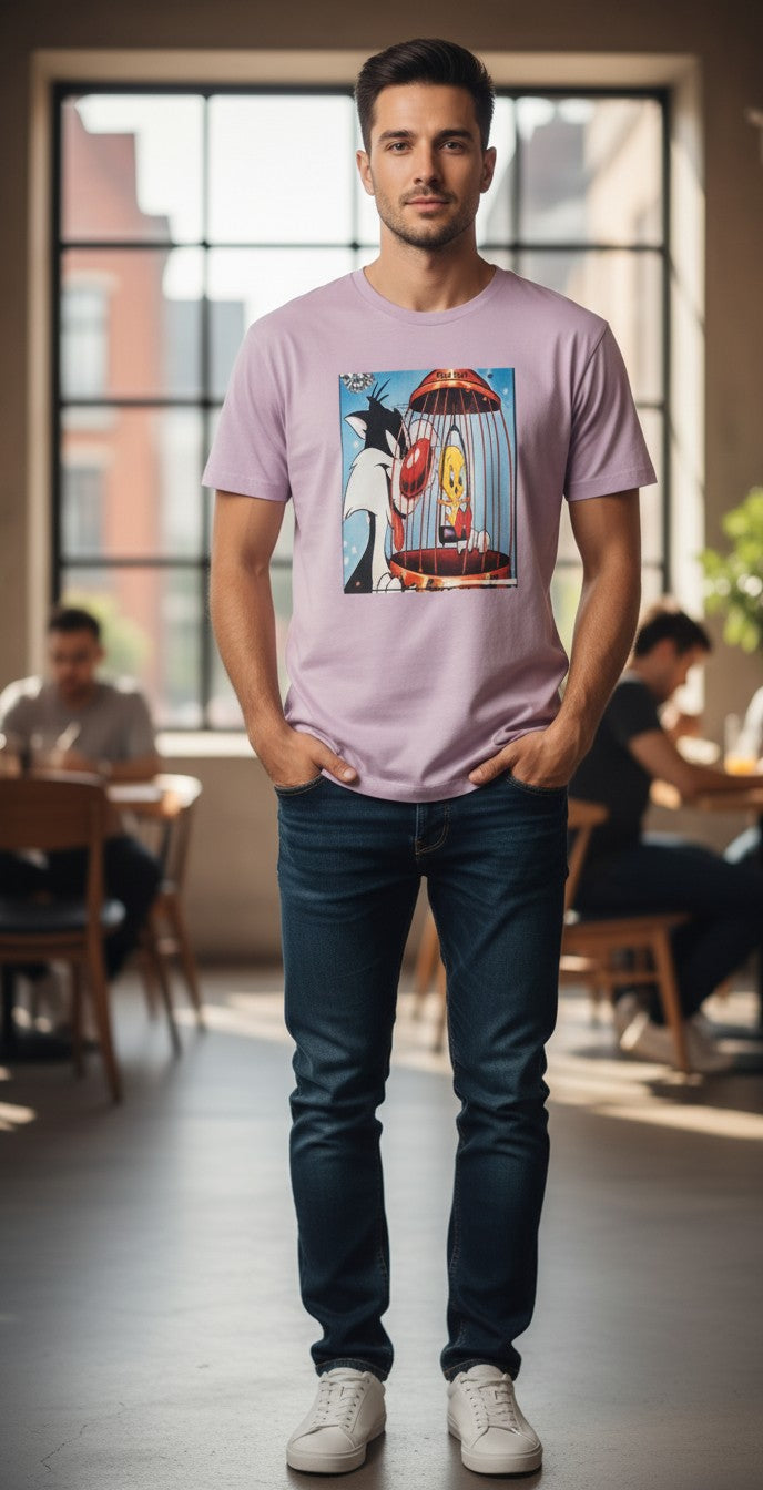 Carry On Tradition Printed Tee Shirt Dont Feed the Birds Purple