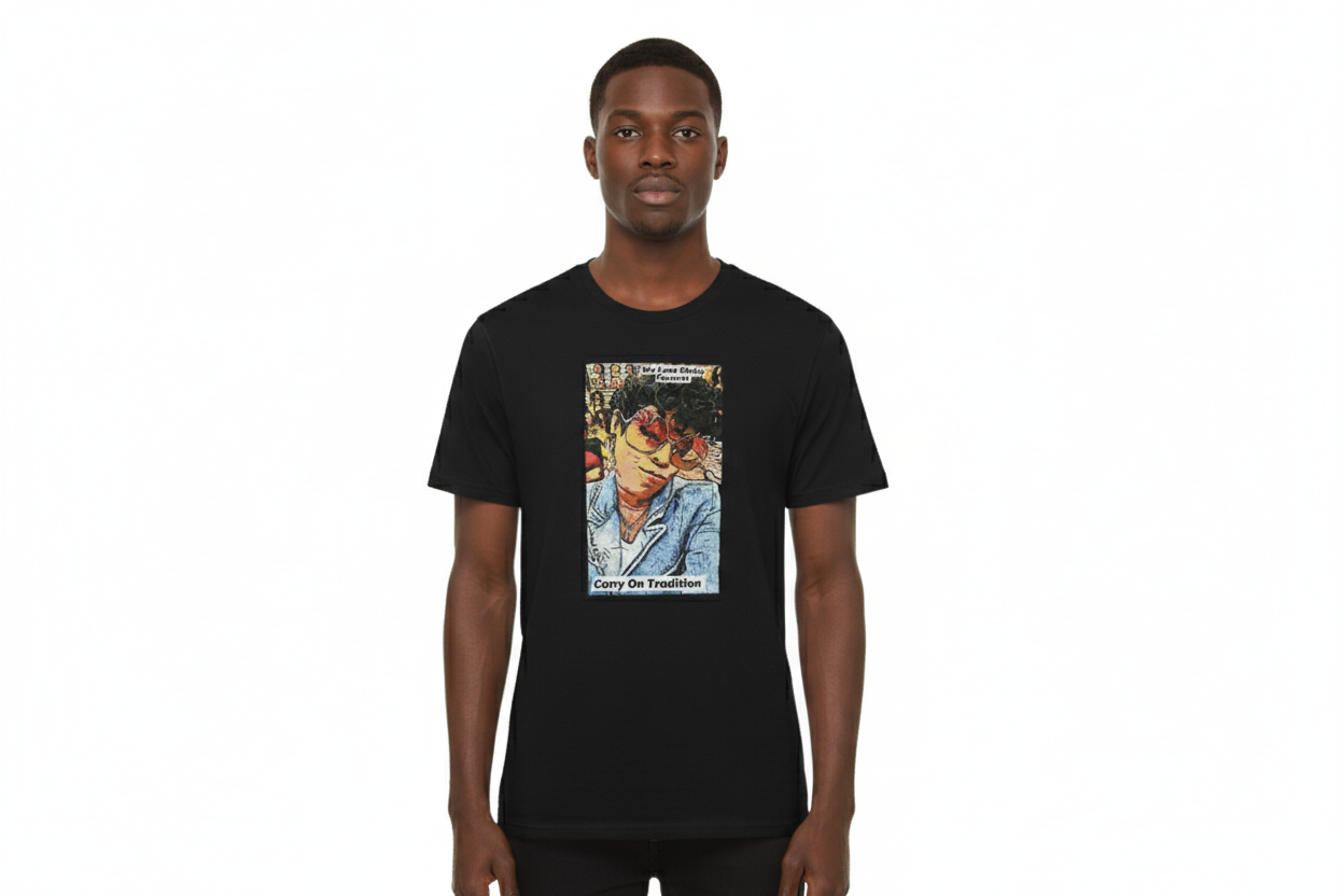 Carry On Tradition Printed Tee Shirt Cousin Shelly Black