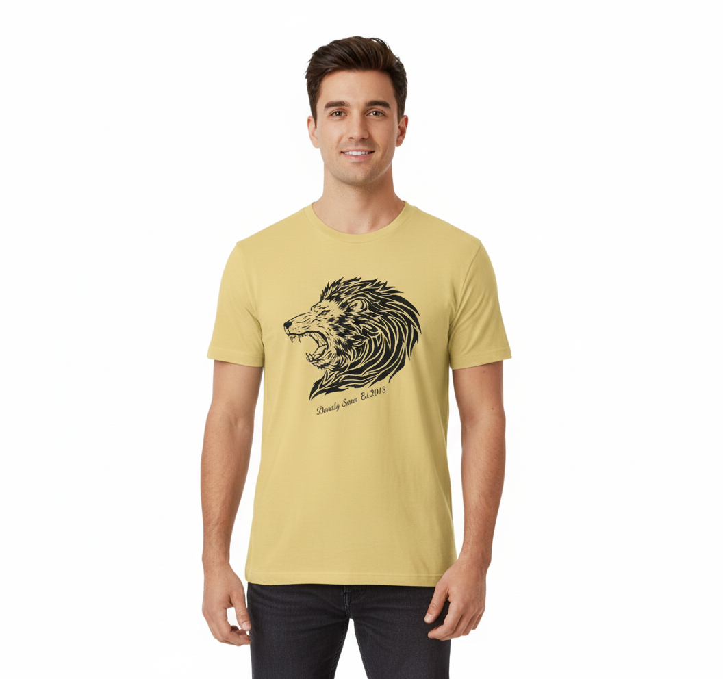 Beverly Seven Luxury Fashion Est. 2018 Yellow Basic Tee Shirt
