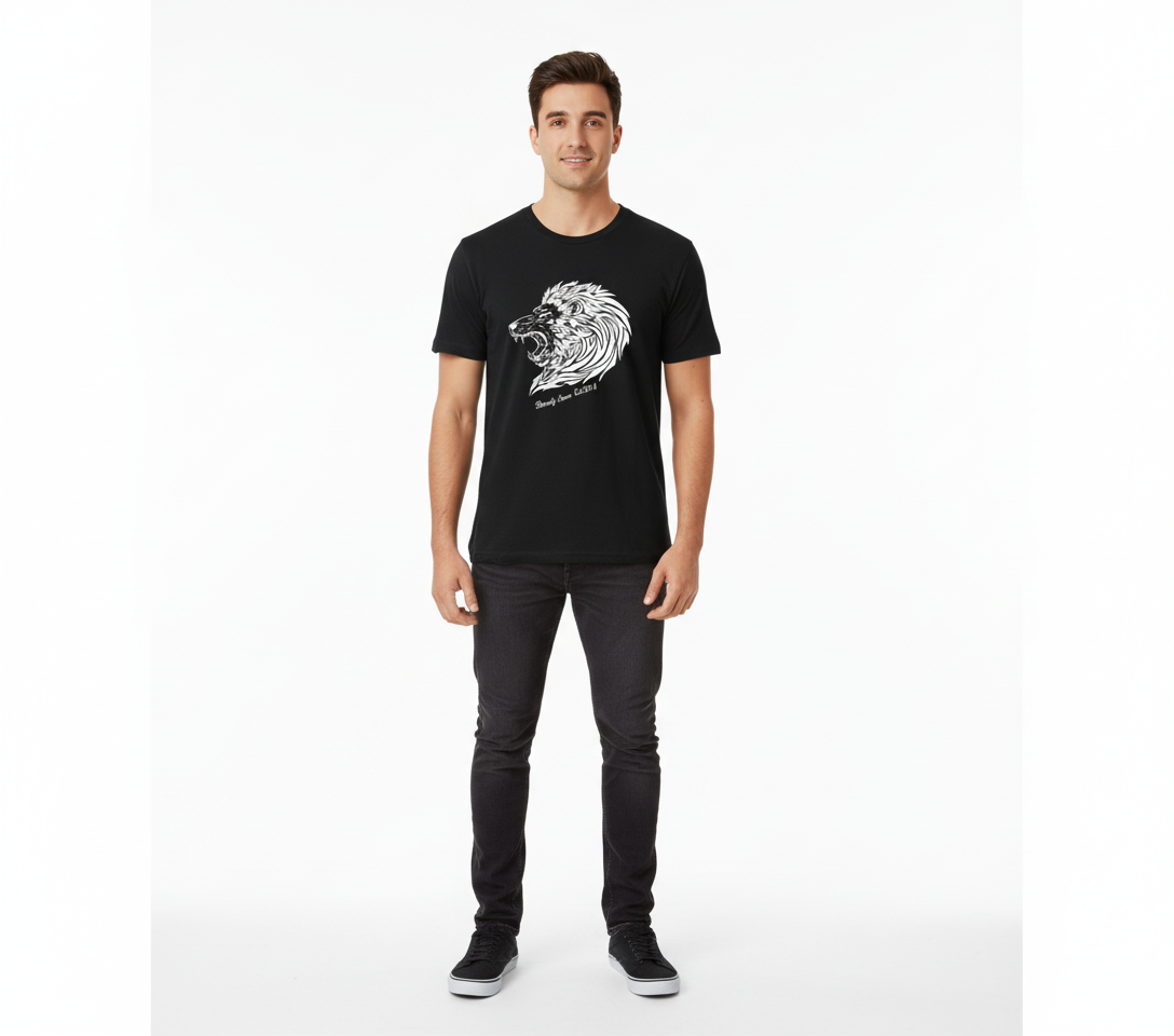 Beverly Seven Luxury Fashion Est. 2018 Black Basic Tee Shirt