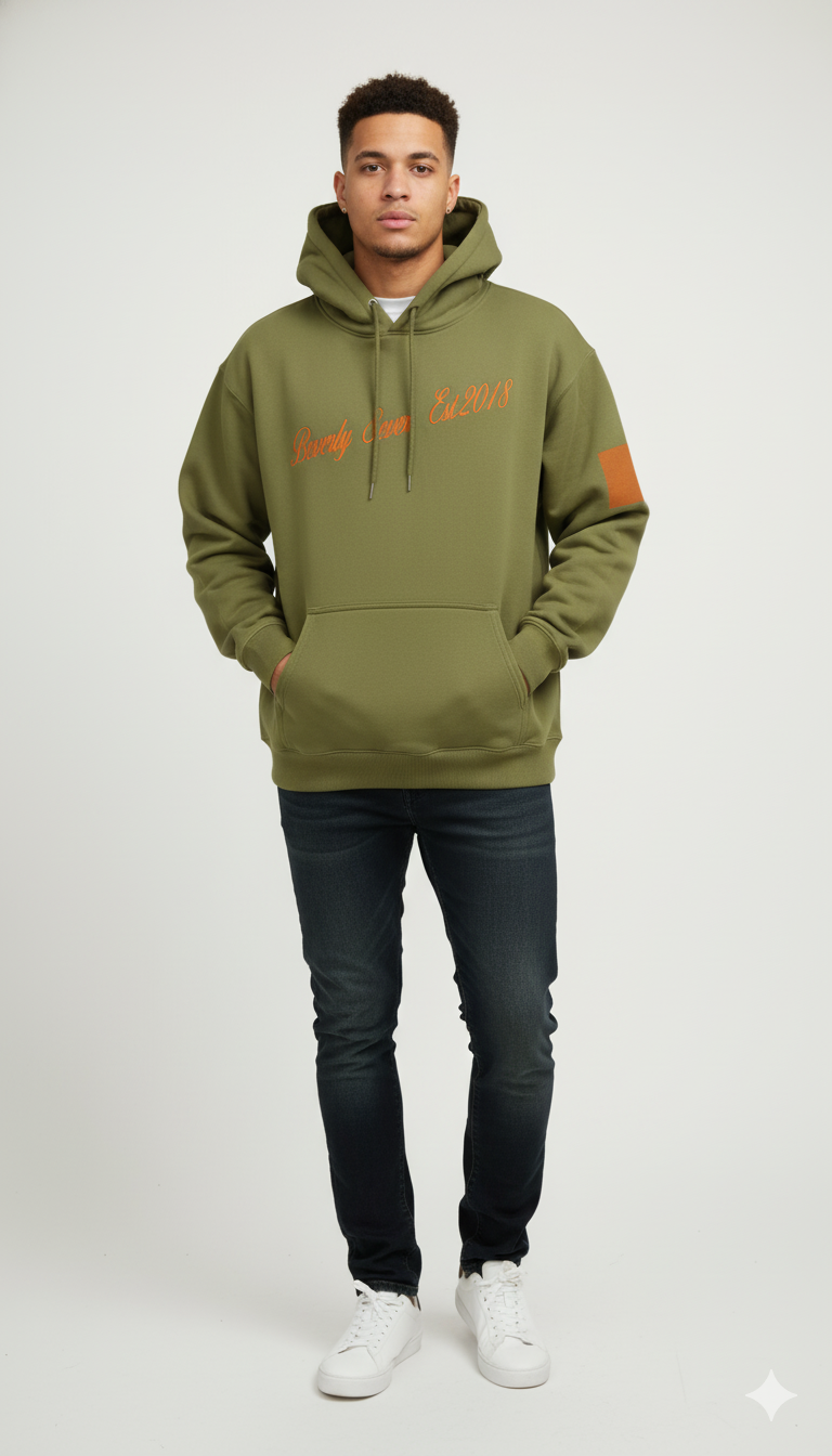 Beverly Seven Luxury Fashion Est. 2018 Olive Signature Hoody