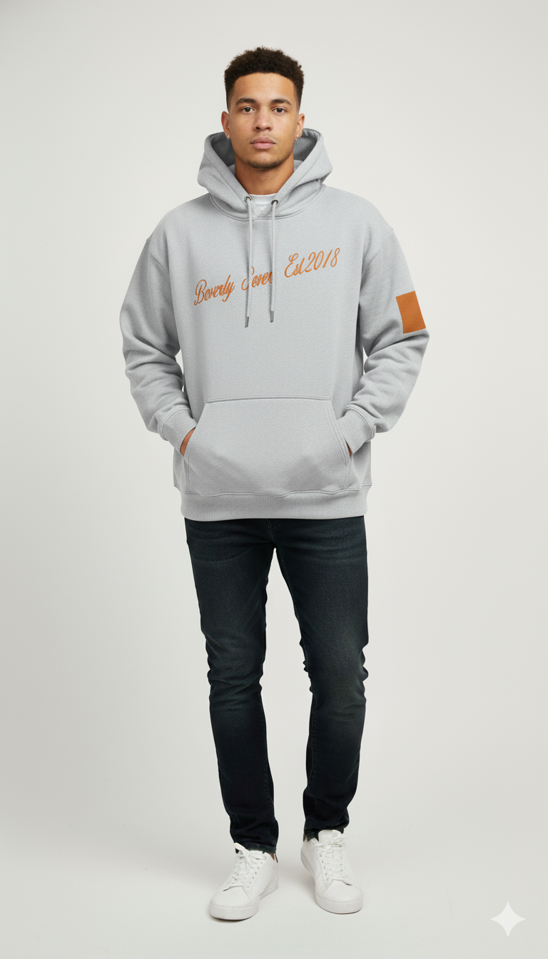 Beverly Seven Luxury Fashion Est. 2018 Grey Signature Hoody