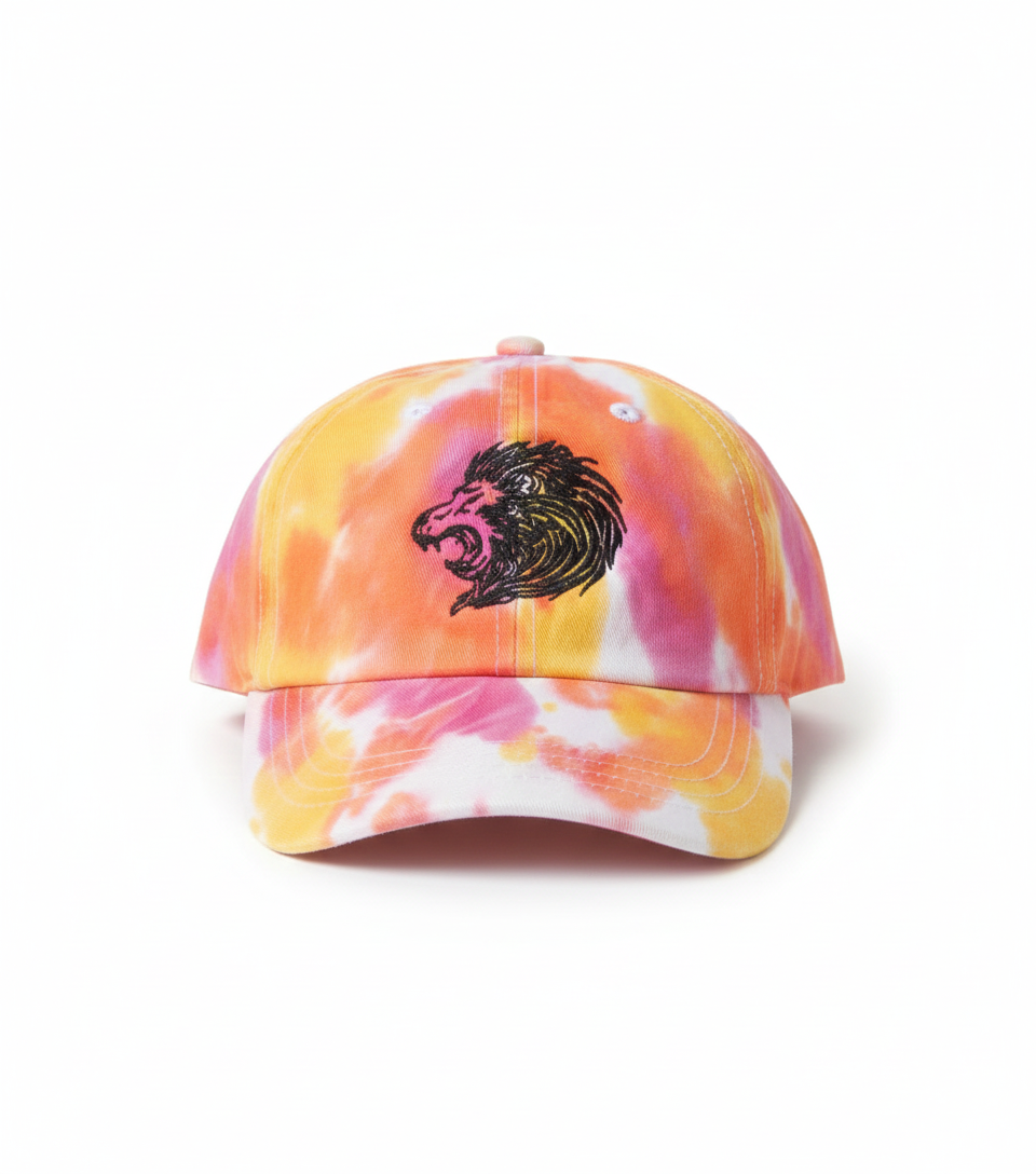 Beverly Seven Luxury Fashion Est. 2018 Pink and Yellow Tye Dyed Dad Hat