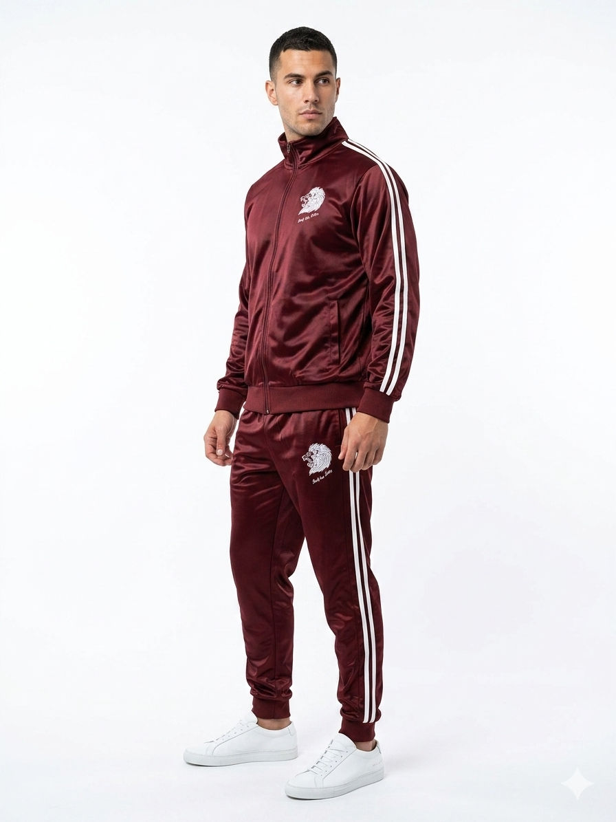 Beverly Seven Luxury Fashion Est. 2018 Burgundy Tracksuit