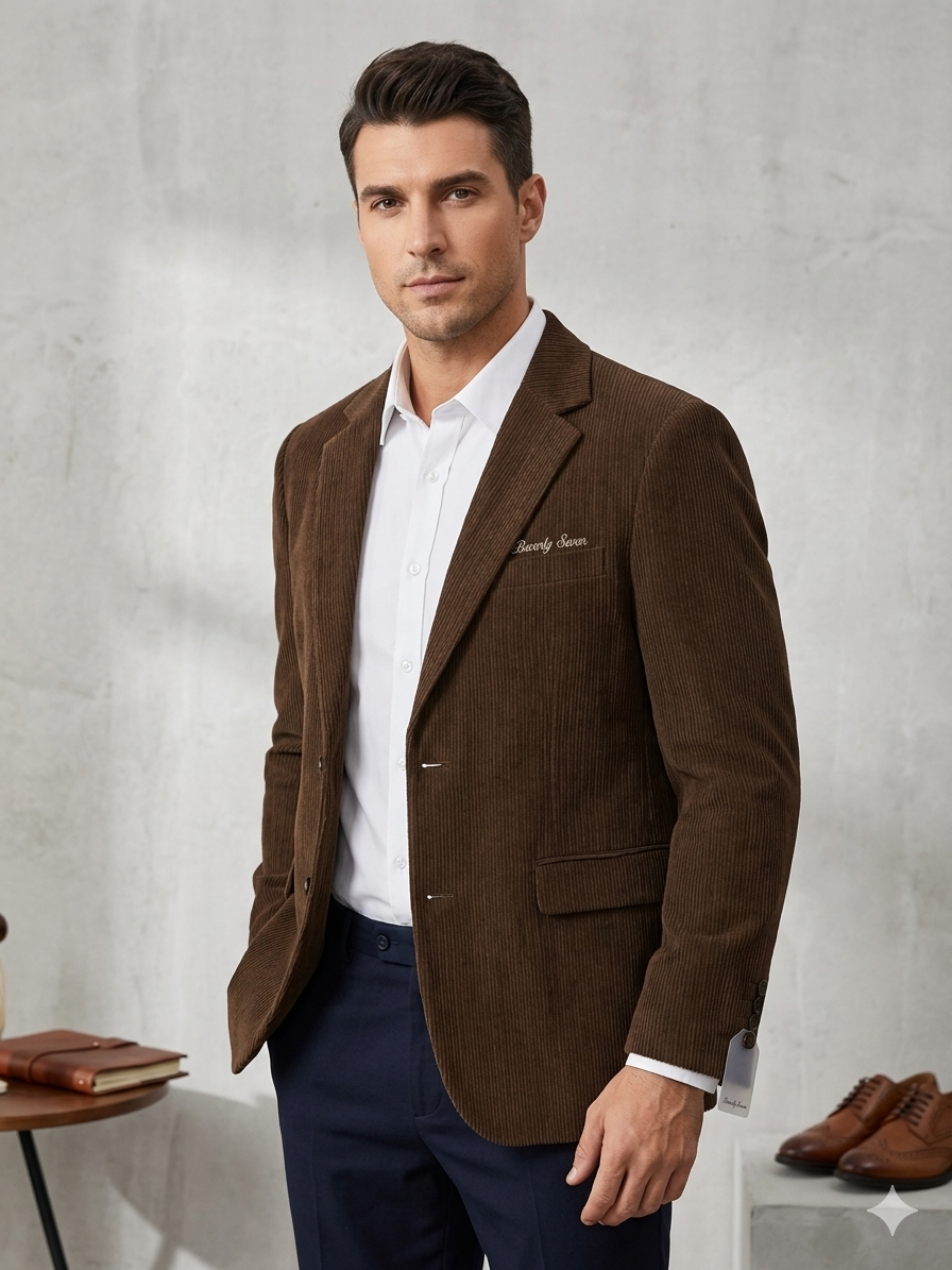 Beverly Seven Black Label Brown Corduroy Blazer Jacket