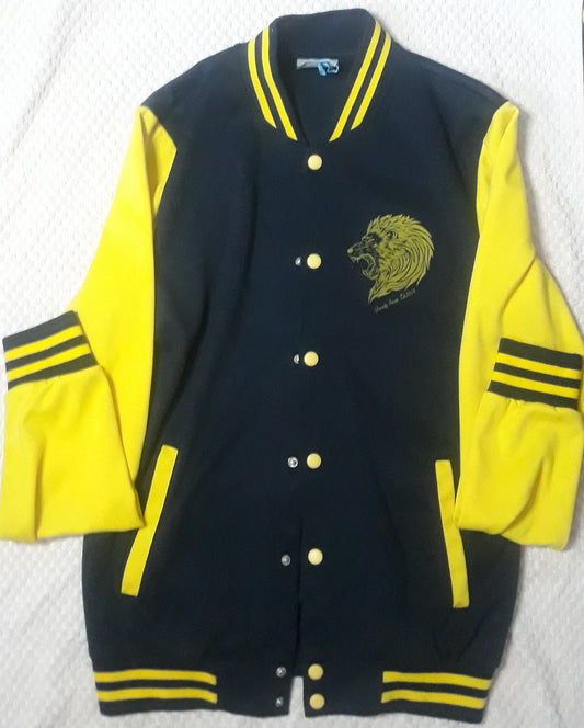 Navy Blue/Yellow Beverly Seven Luxury Fashion Est. 2018 Varsity Jacket