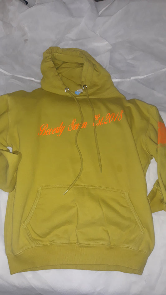 Olive/Orange Beverly Seven Luxury Fashion Est. 2018 Signature Hoody
