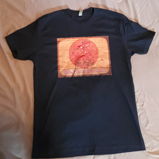 Navy Blue Pink Diamond Printed Tee Shirt