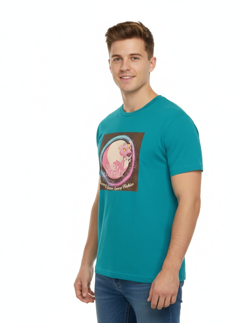 Pink Diamond Light Blue Printed Logo Tee Shirt