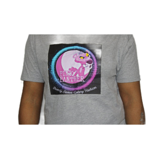 Grey Pink Diamond Printed Tee Shirt