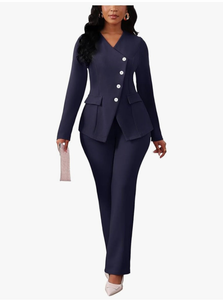 Female Business Suit Set 1 Navy Blue