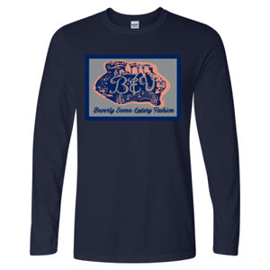 Navy Blue Long Sleeve International Bev Tee Shirt