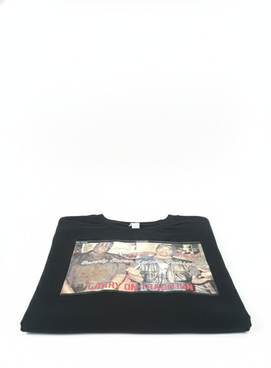 Black Greatest of Hip Hop Carry On Tradition Printed Tee Shirt