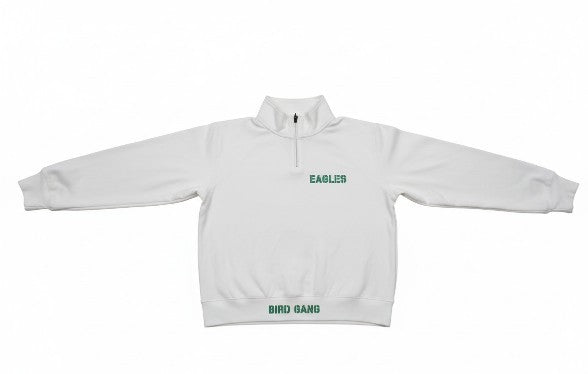 Custom Vinyl Half Zip Pull Over Hoodie White Any Style Any Design (One Color)