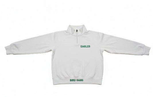 Custom Vinyl Half Zip Pull Over Hoodie White Any Style Any Design (One Color)