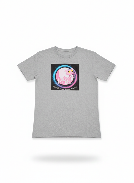 Grey Pink Diamond Printed Tee Shirt