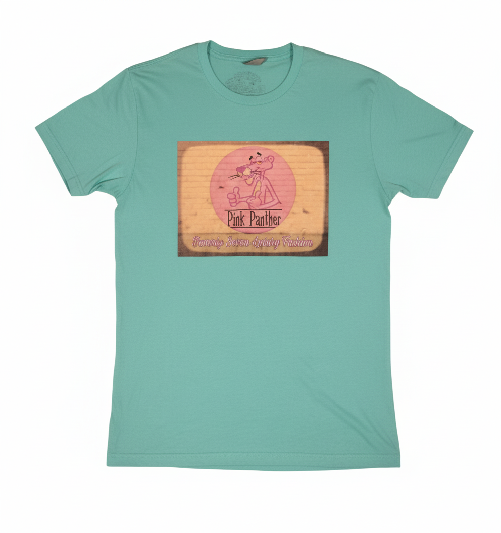 Pink Diamond Tile Blue Printed Logo Tee Shirt