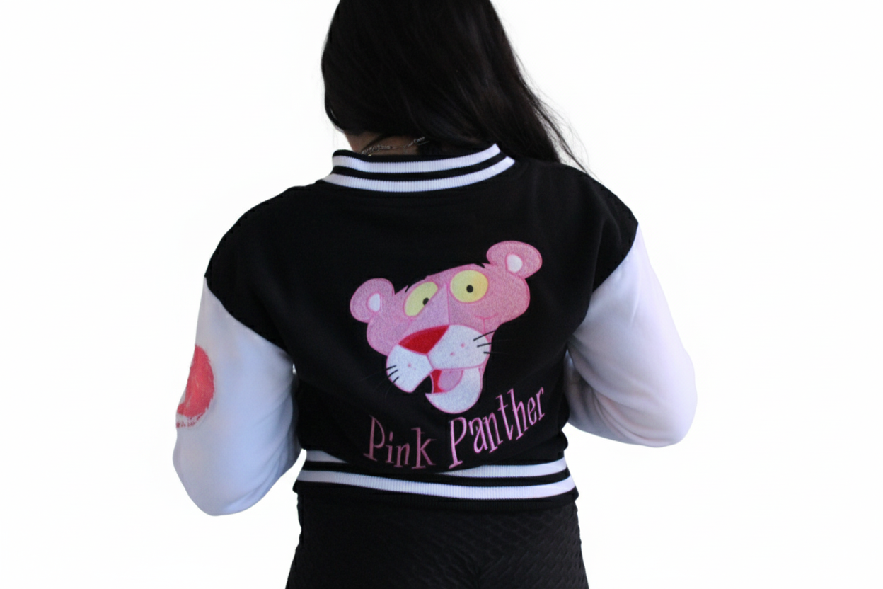 Pink Diamond Black White Varsity Jacket