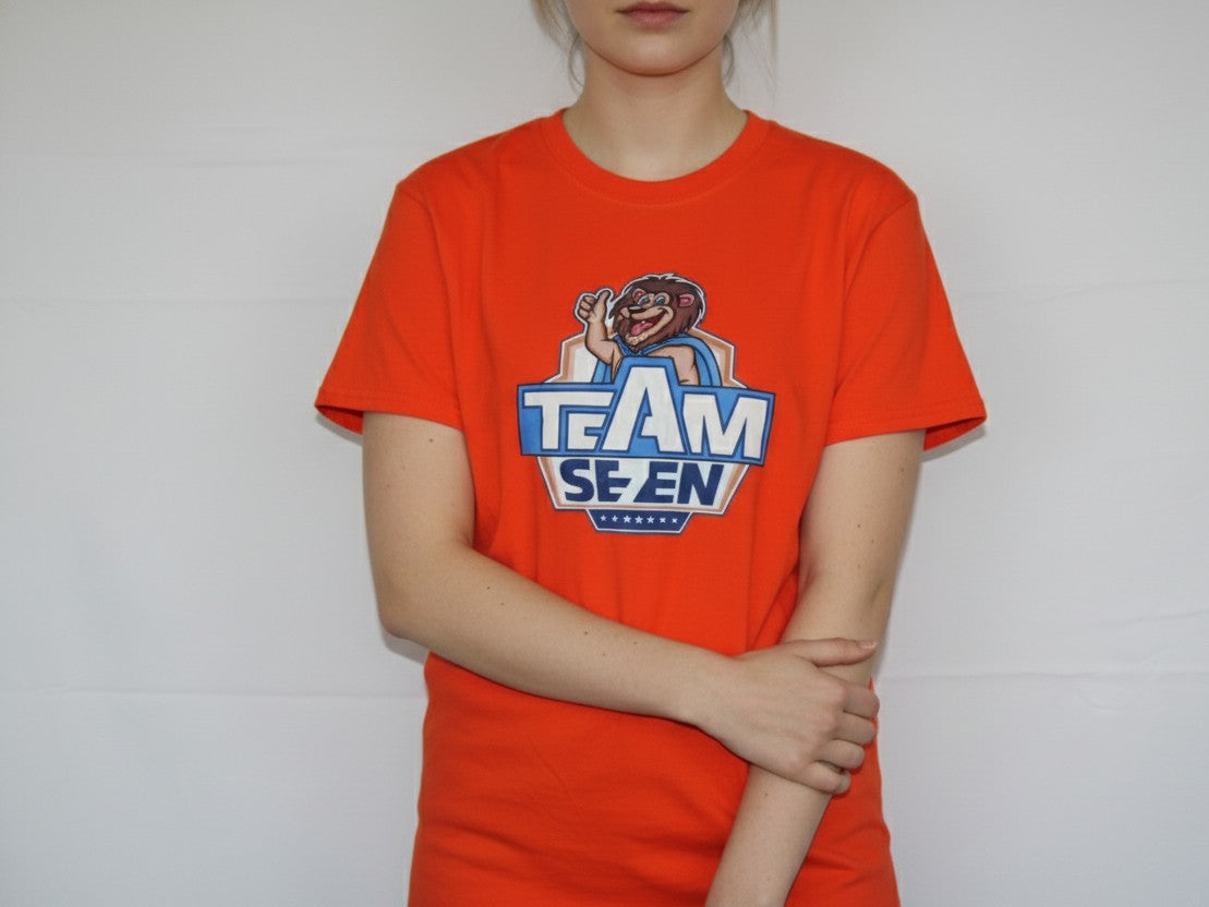 Team Se7en Fashion Orange Uniform Tee Shirt