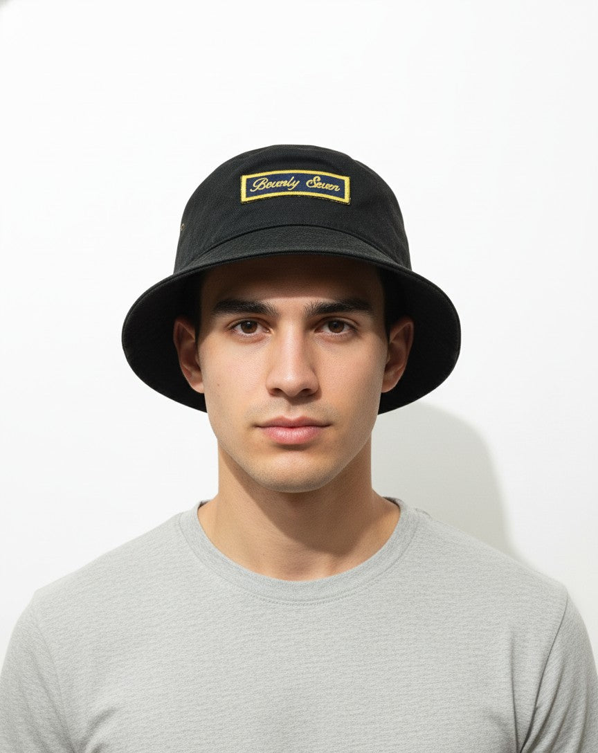 Beverly Seven Black Label Gold Black Bucket Hat