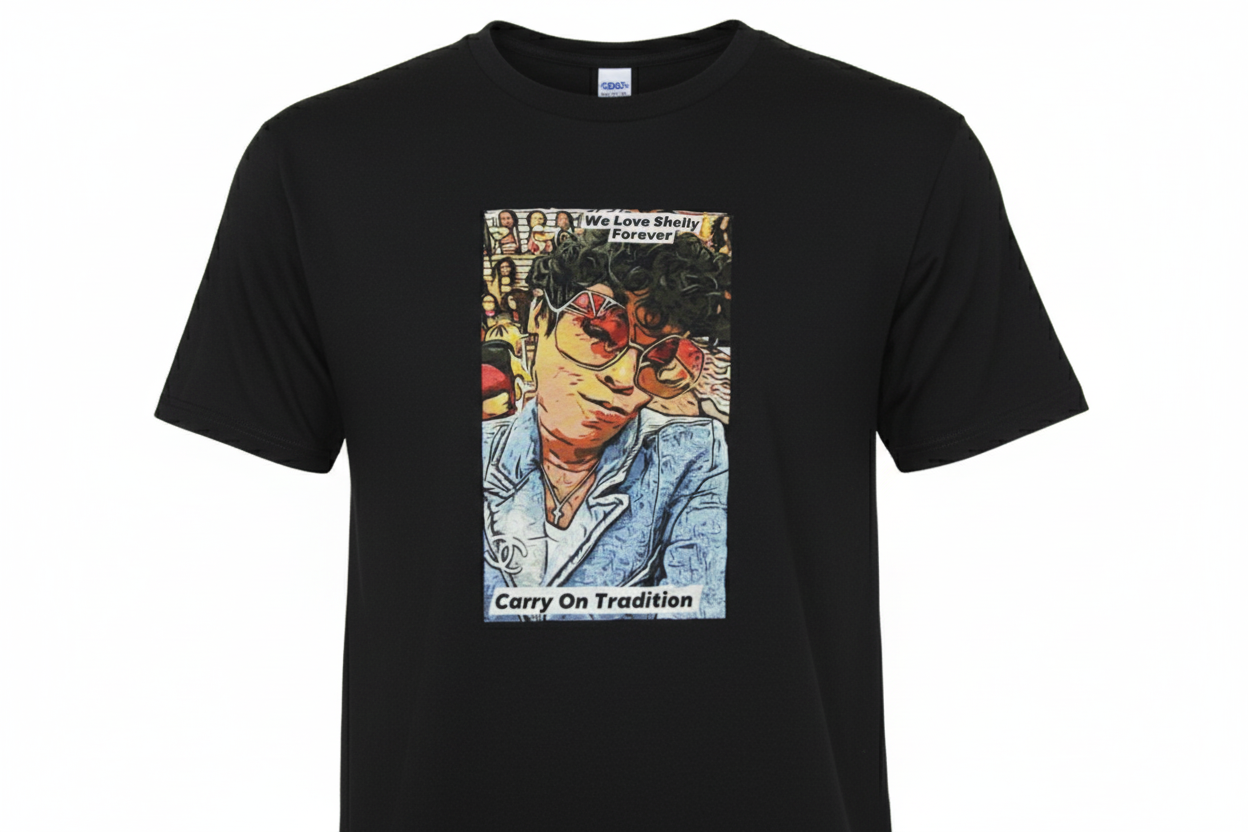 Carry On Tradition Printed Tee Shirt Cousin Shelly Black
