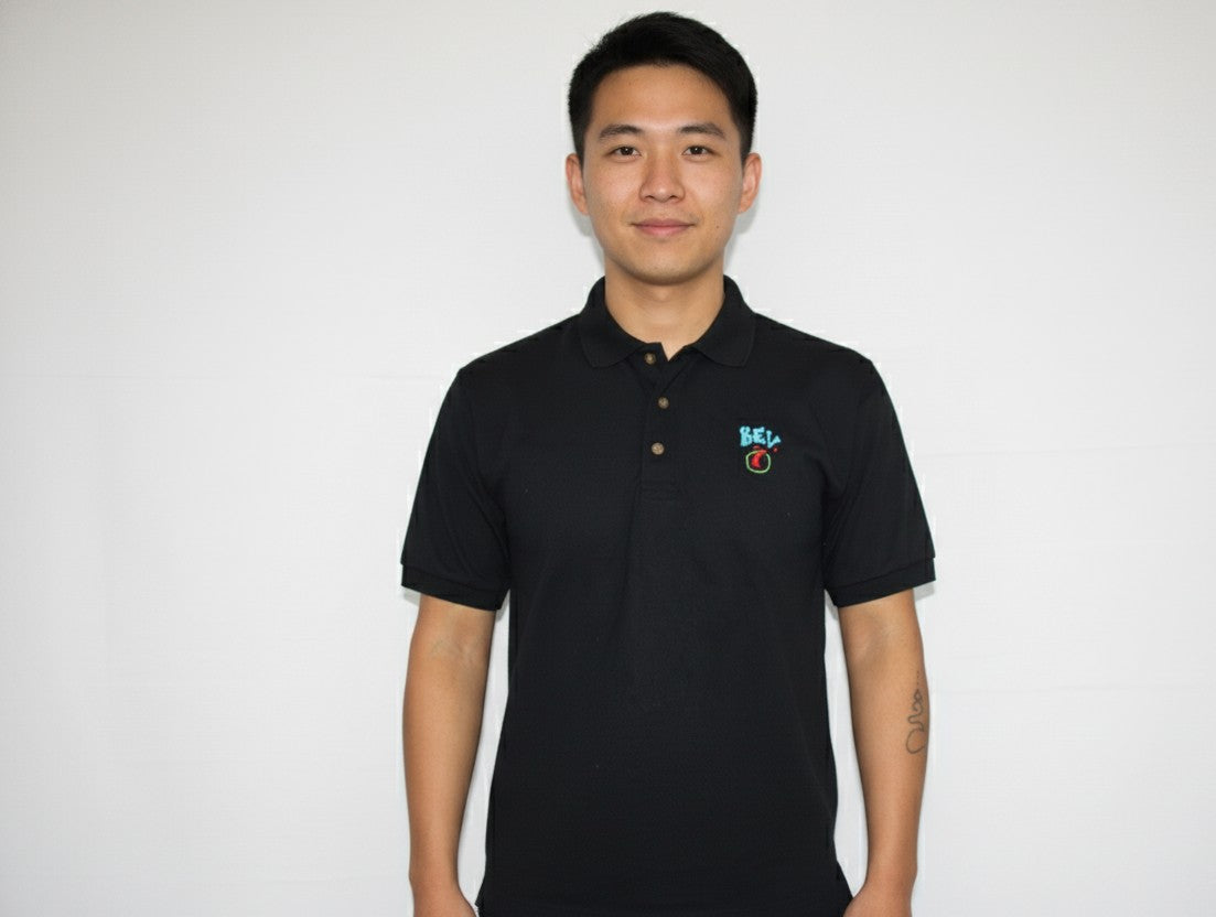 Bev7 Entertainment Polo Button Up Shirt Black