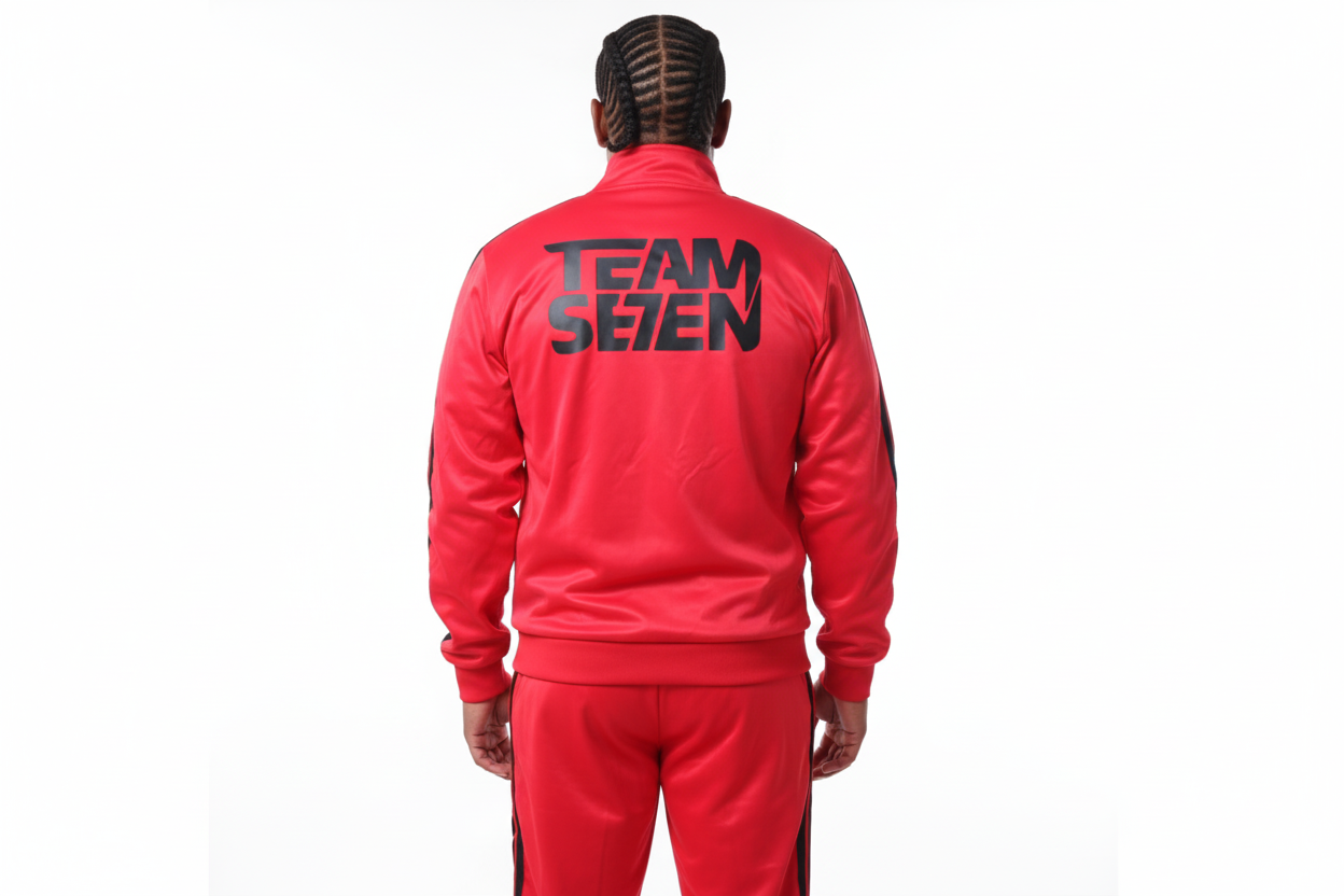 Beverly Seven Luxury Fashion Est. 2018 Red Tracksuit