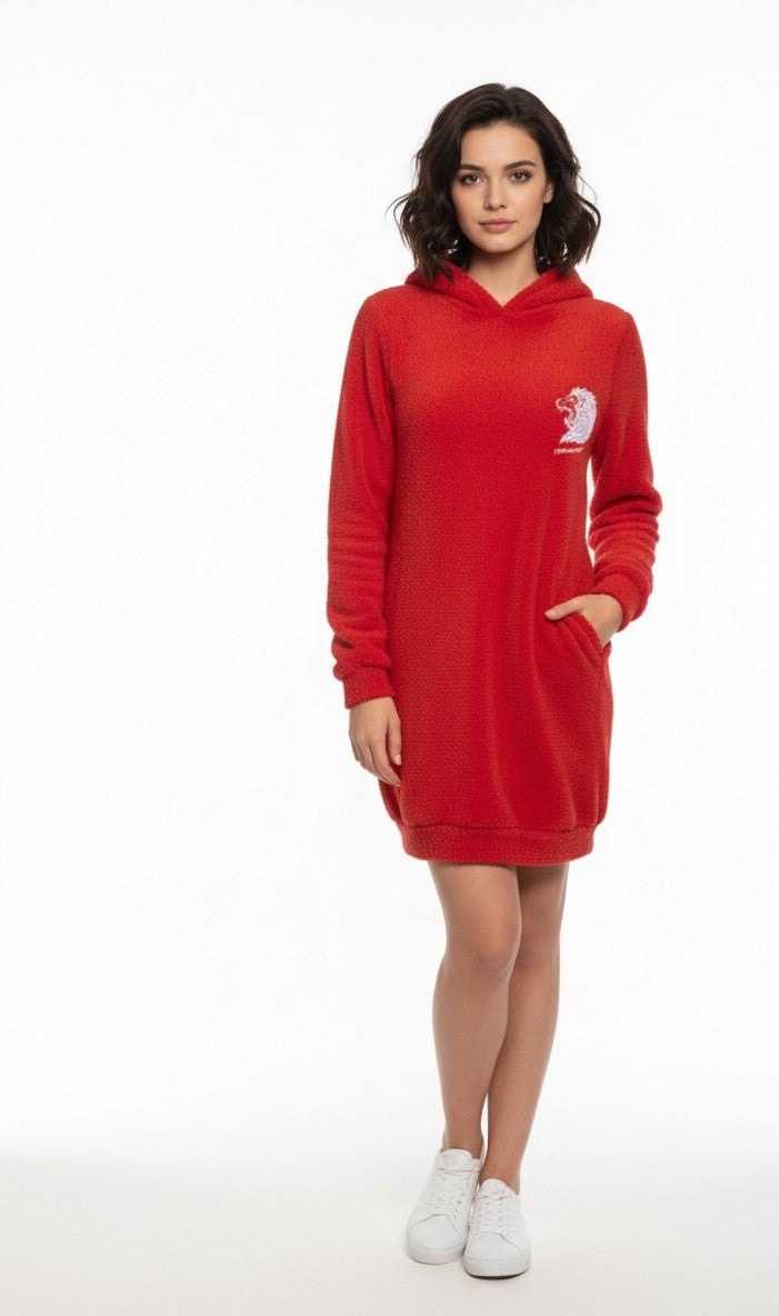 Beverly Seven Luxury Fashion Est. 2018 Red Wool Dress