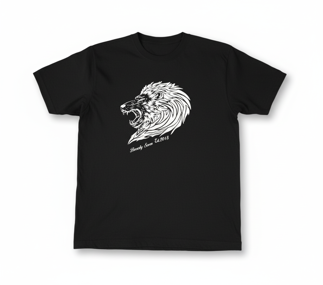 Beverly Seven Luxury Fashion Est. 2018 Black Basic Tee Shirt