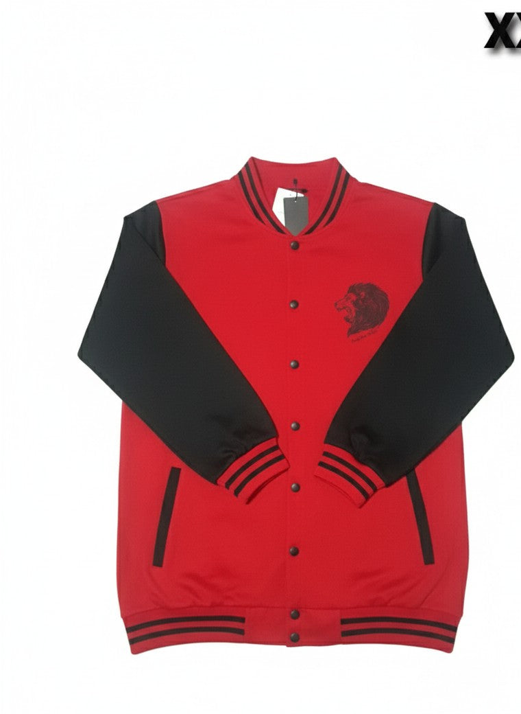 Beverly Seven Luxury Fashion Est. 2018 Red Black Varsity Jacket