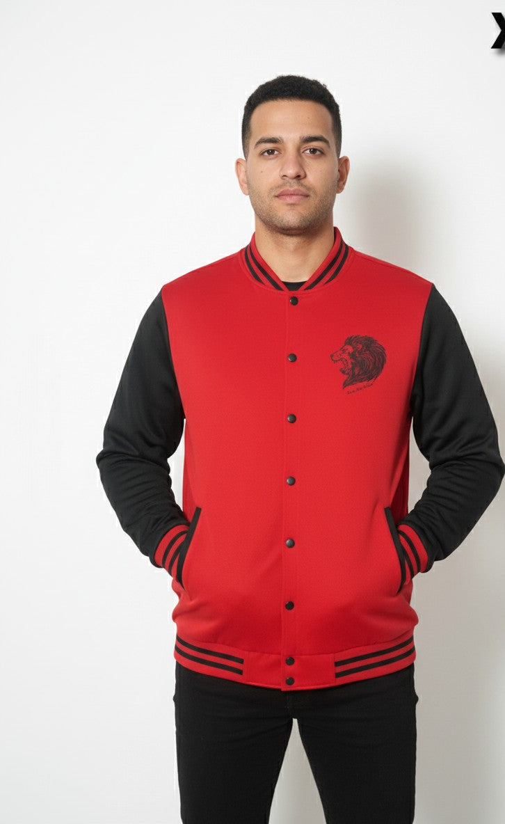 Beverly Seven Luxury Fashion Est. 2018 Red Black Varsity Jacket