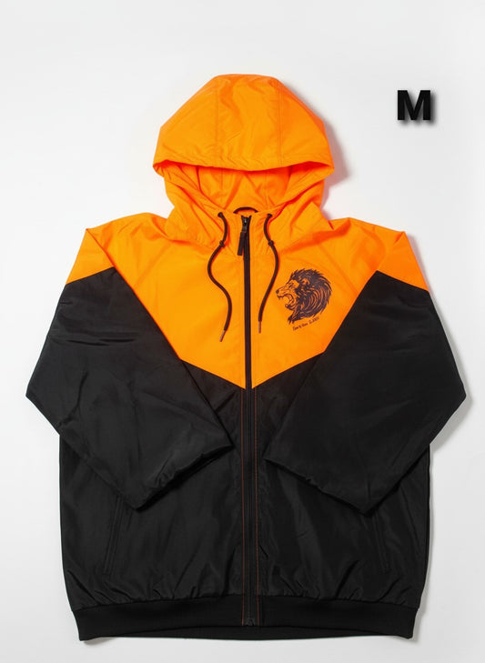 Beverly Seven Luxury Fashion Est. 2018 Orange Black Windbreaker Jacket