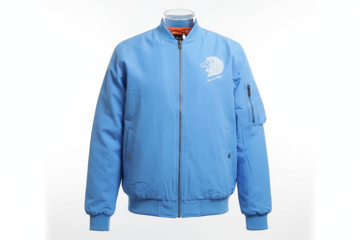 Beverly Seven Luxury Fashion Est. 2018 Powder Blue Flight Jacket