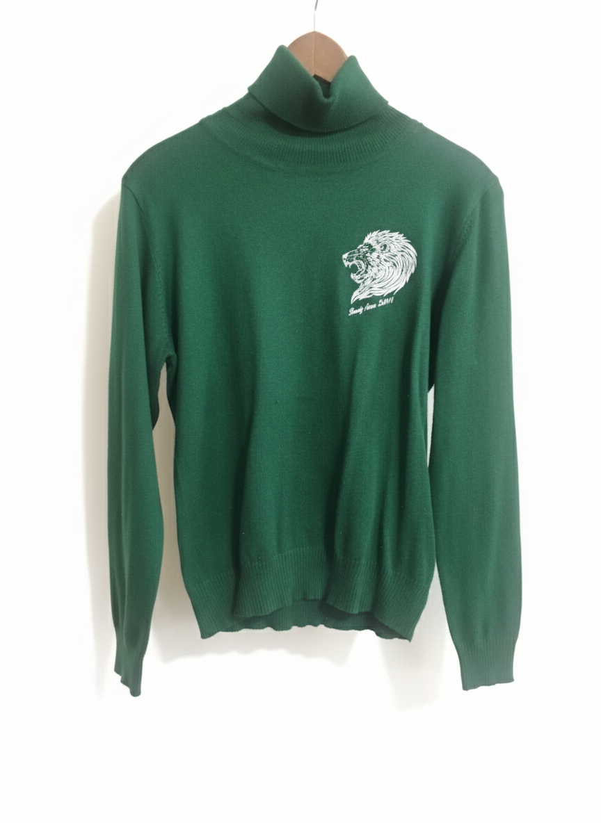 Beverly Seven Luxury Fashion Est. 2018 Green Turtle Neck Long Sleeve