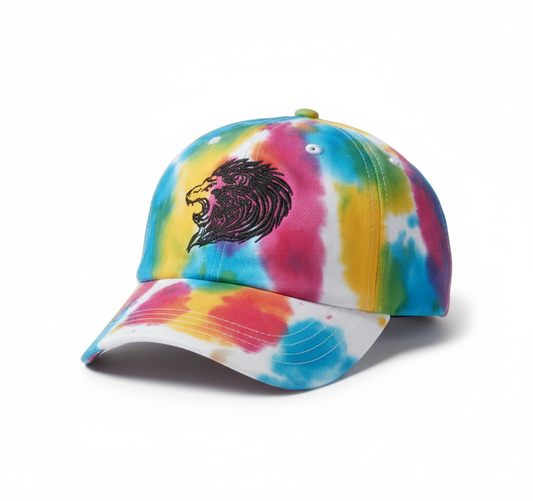 Beverly Seven Luxury Fashion Est. 2018 Pink Blue Yellow Tye Dyed Dad Hat