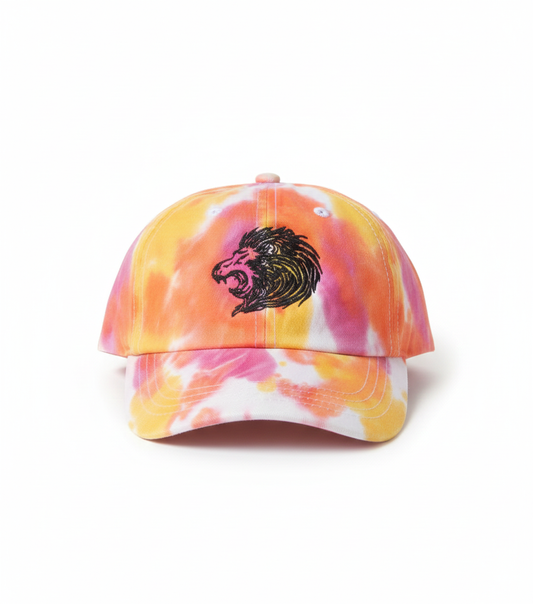 Beverly Seven Luxury Fashion Est. 2018 Pink and Yellow Tye Dyed Dad Hat