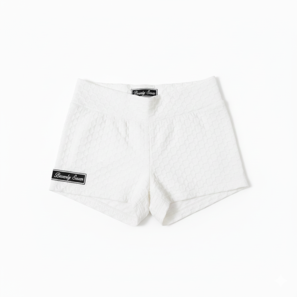 Beverly Seven Black Label White Workout Shorts