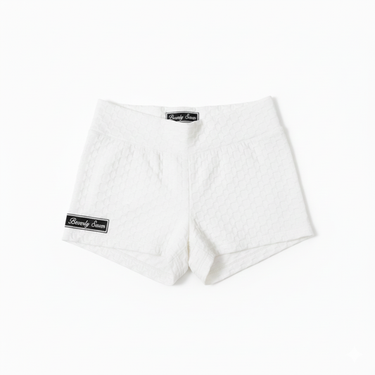 Beverly Seven Black Label White Workout Shorts