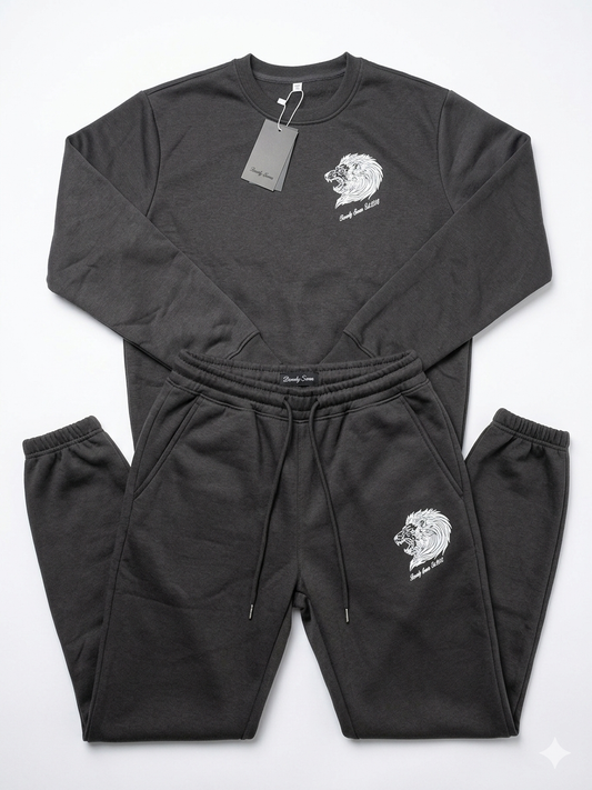 Beverly Seven Luxury Fashion Est. 2018 Black Crewneck Sweatsuit