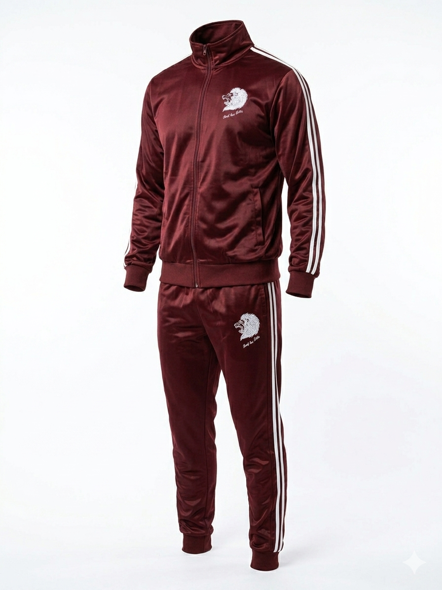 Beverly Seven Luxury Fashion Est. 2018 Burgundy Tracksuit
