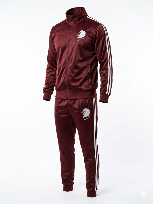 Beverly Seven Luxury Fashion Est. 2018 Burgundy Tracksuit