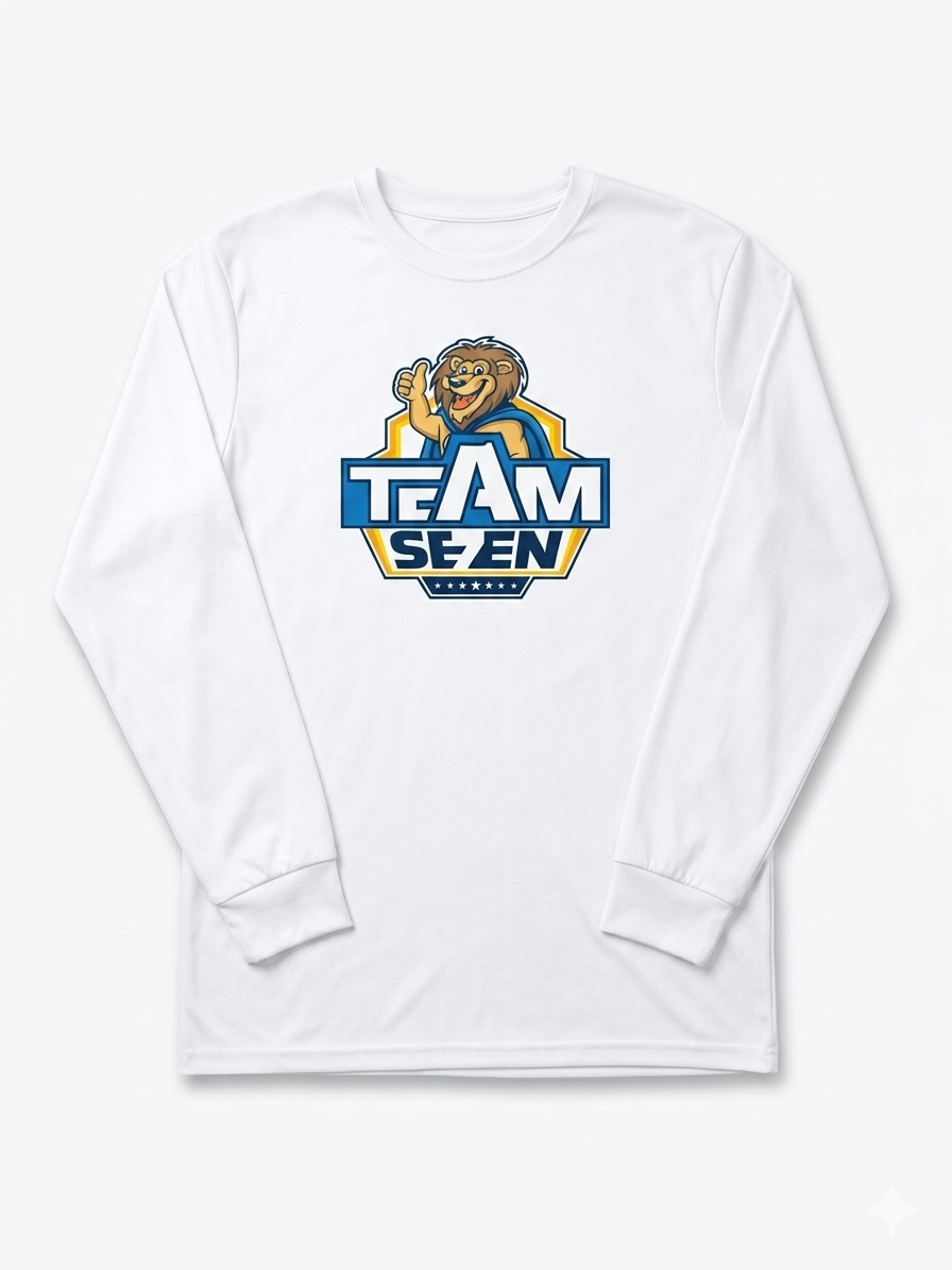 Team Se7en Fashion White Long Sleeve Uniform Tee Shirt