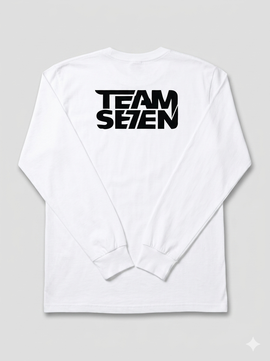Team Se7en Fashion White Long Sleeve Uniform Tee Shirt