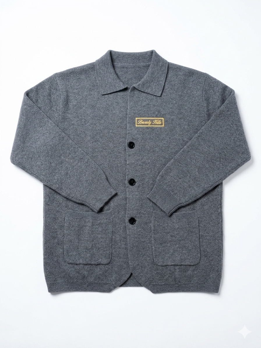 Beverly Seven Black Label Blue %100 Cashmere Sweater