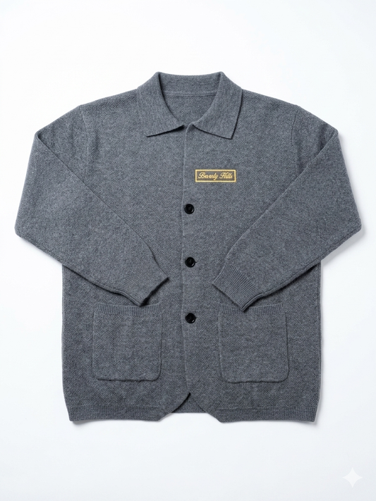 Beverly Seven Black Label Blue %100 Cashmere Sweater
