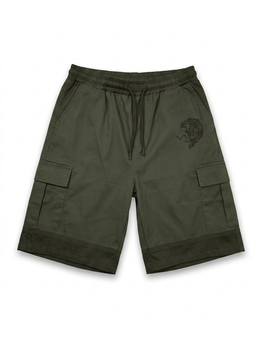 Beverly Seven Luxury Fashion Est. 2018 Army Green Basic Shorts