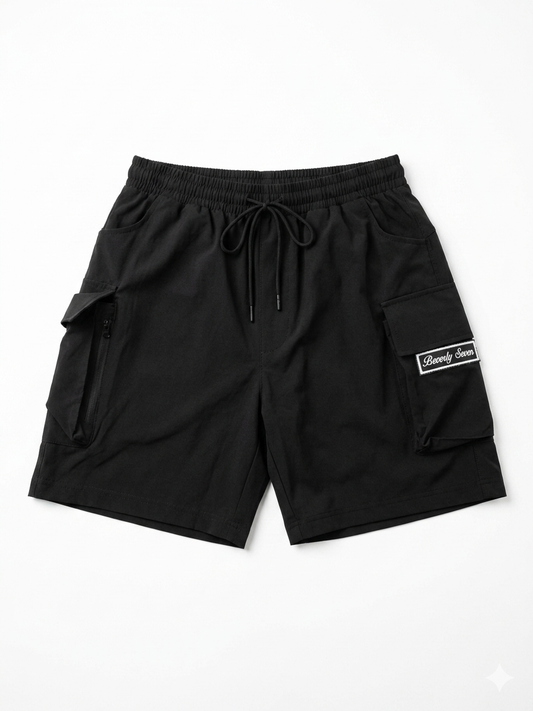 Beverly Seven Black Label Black Cargo Shorts
