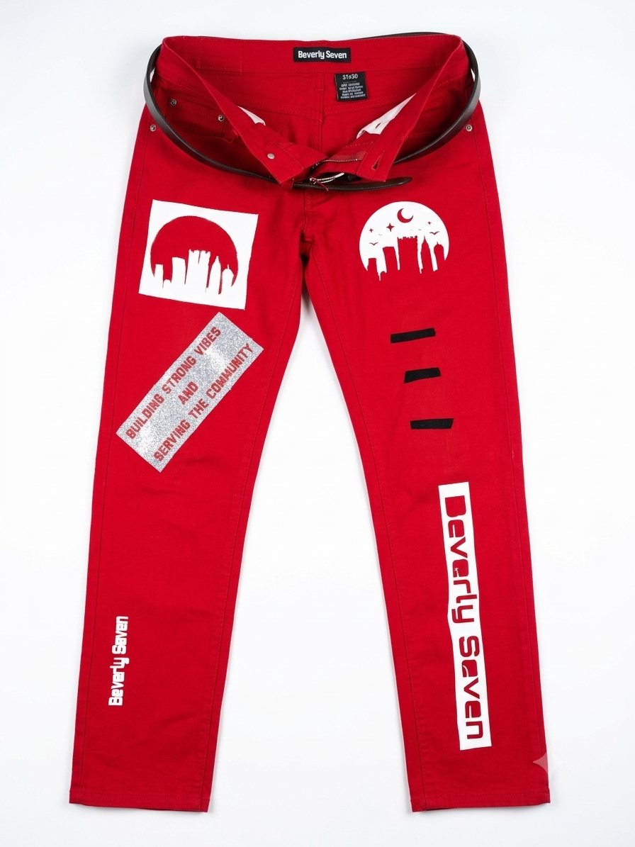 Beverly Seven Red Build It Denim Jeans